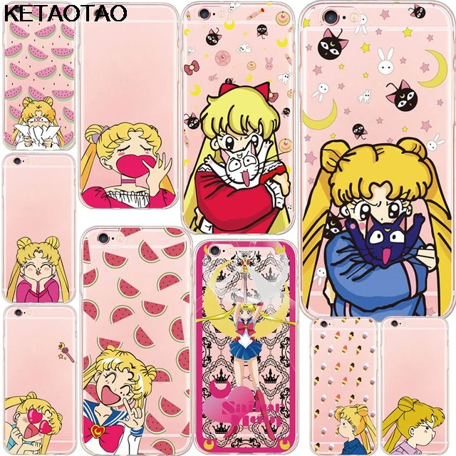 KETAOTAO новые Мультяшные Сейлор Мун Чехлы для телефона с кристаллами iPhone 4S 5C 5S 6 6S 7 8