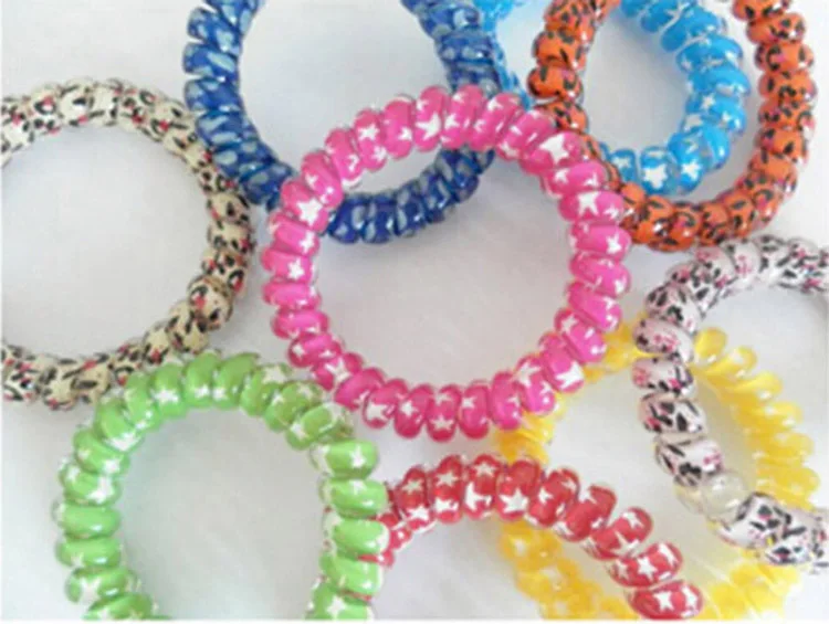 10Pcs TEROKK Women Girl Hairband Headband Telephone Cord Elastic Ponytail Holders Hair Ring Scrunchies For Girl Rubber Band Tie