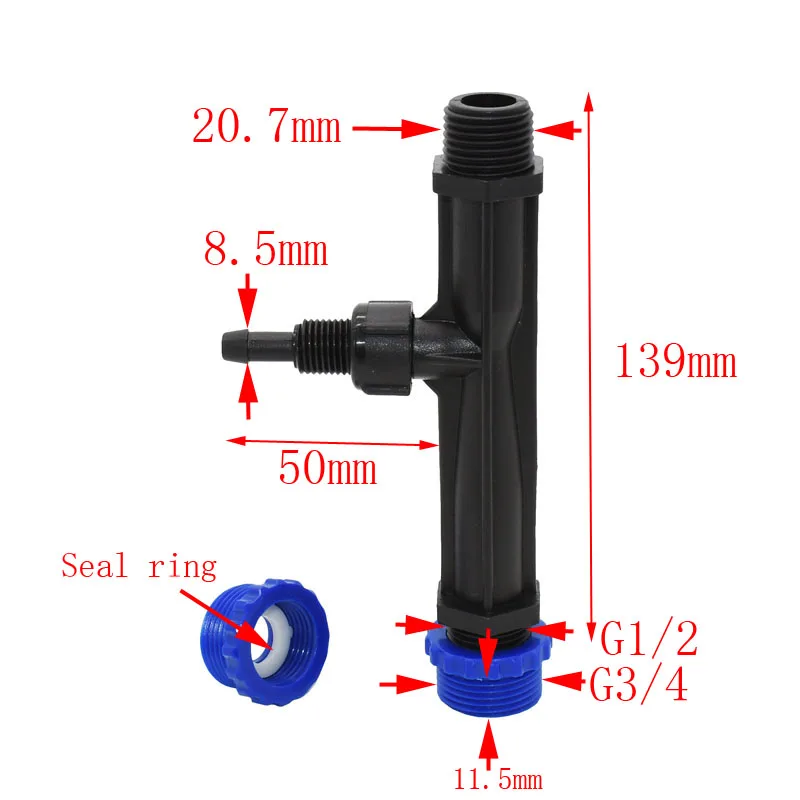 3/4 1/2 " ирригация Вентури удобрения инжектор малеавтоматический удобрения комплект ирригационный смеситель вентури инжекторы 10 шт