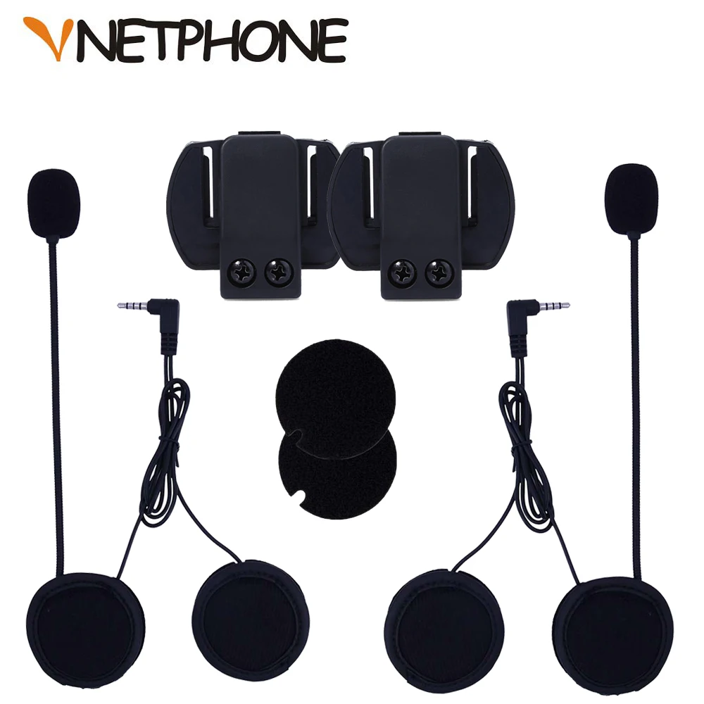 2Pcs V4/V6 Bluetooth Headpsets Microphone Headsets & Clip Bracket