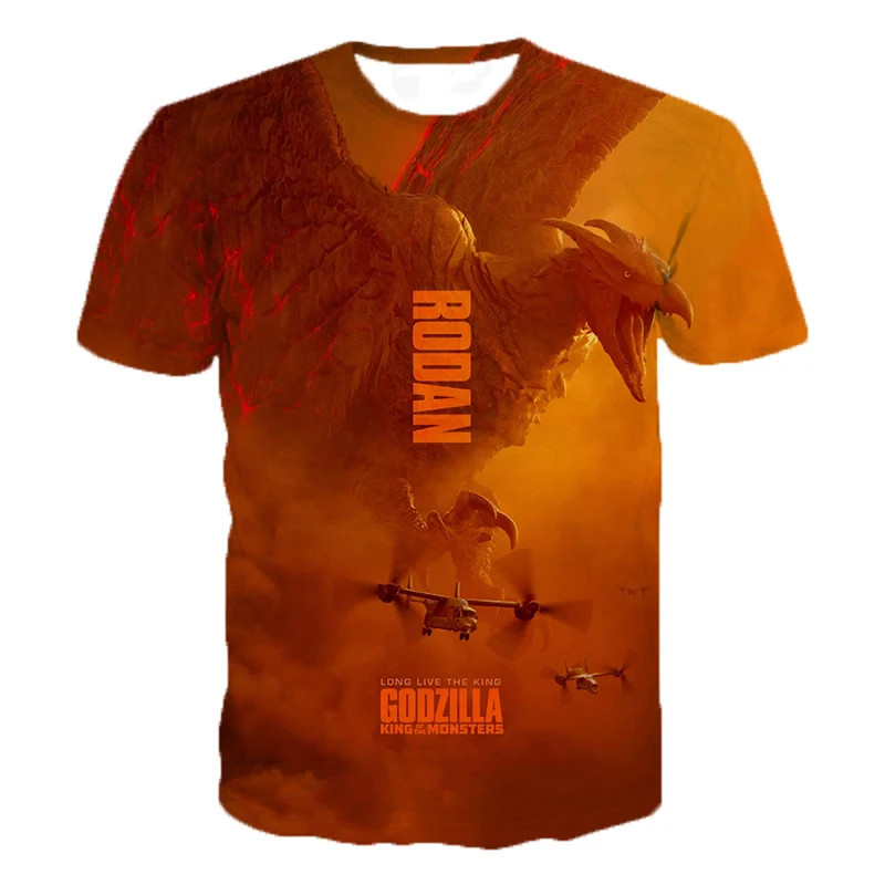 

Latest Summer Movie Godzilla: King of the Monsters 3D Print T-shirts Casual Hip Hop Style T-shirt Streetwear Harajuku Tops