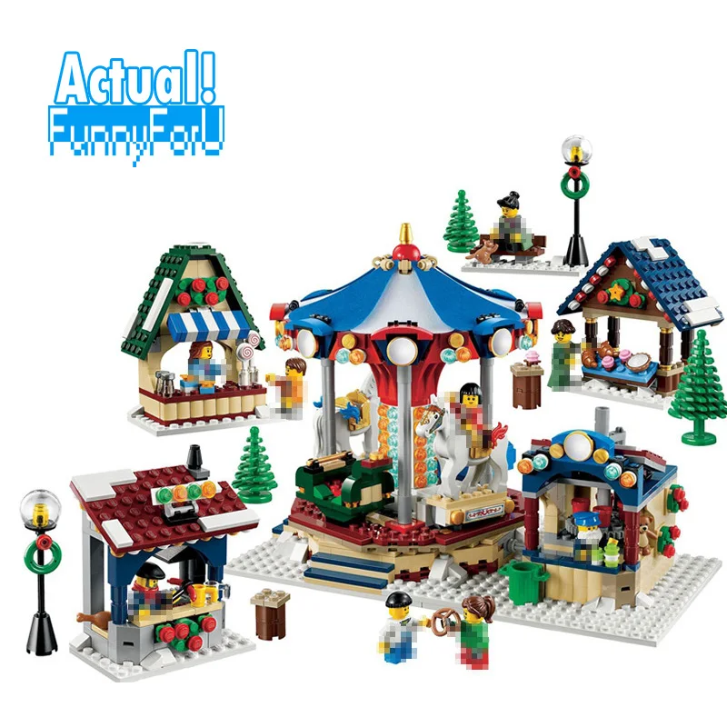 

LEPIN 36010 Winter Village Market Street View Creator Building Blocks Bricks Toys DIY For Kid 1412PCS Compatible legoINGly 10235