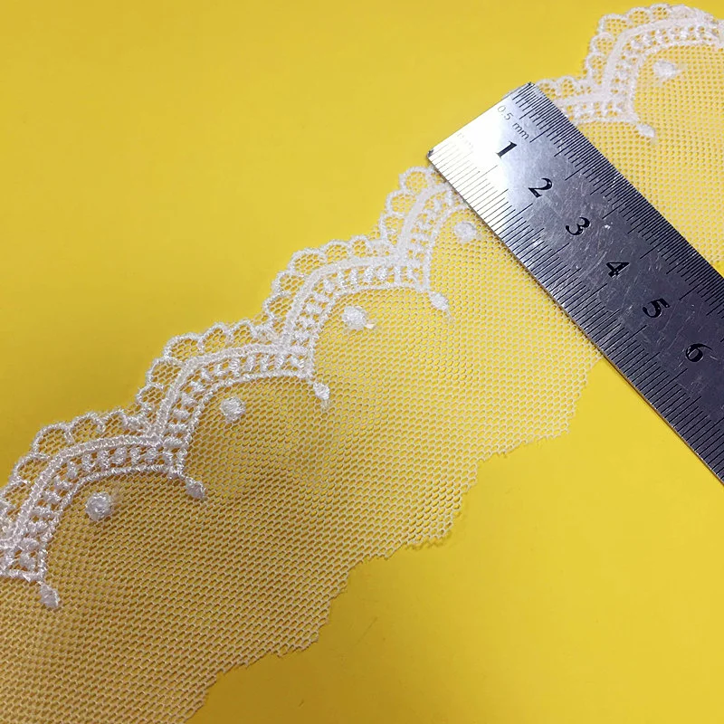 YACKALASI Soft Tulle Rayon Embroidery Lace Mesh Trim DIY Garment Accessories Sewing Apparel