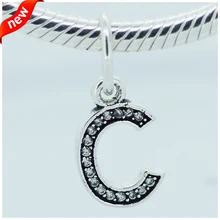 Подходит для браслетов Pandora Charms C Charms с прозрачным фианитом серебряные бусины 925 пробы