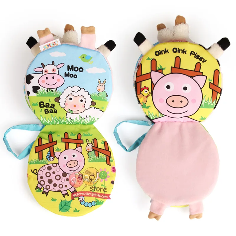 Детская книга Jollybaby из мягкой ткани My Jungle для игр с животными Обучающие Детские