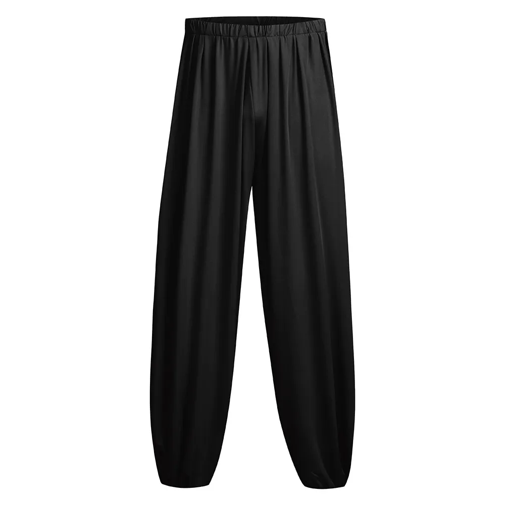 2019 NEW Fashion Men s Pant Casual Solid Loose Straight Ankle Length Elastic Waist Sweatpants Trousers 2
