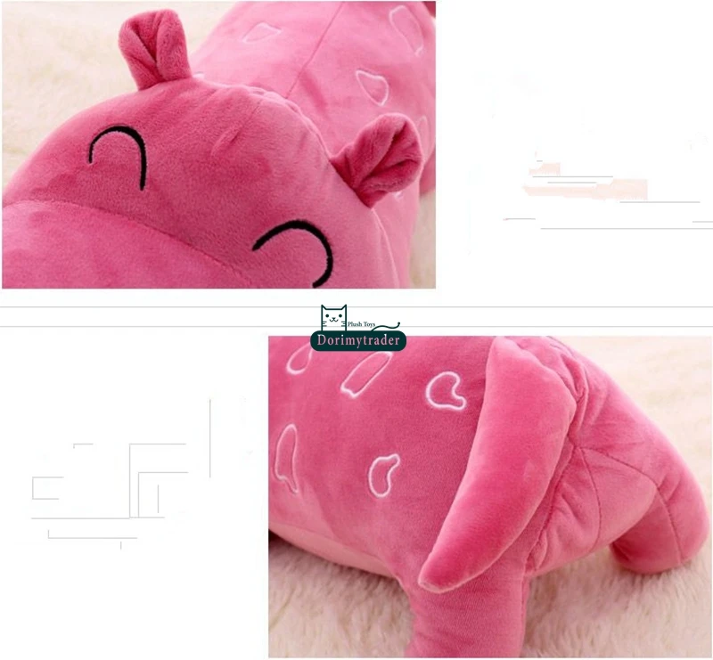 Dorimytrader Hot Biggest 180cm Cute Soft Animal Hippo Plush Toy 71'' Huge Stuffed Cartoon Hippos Pillow Doll Baby Present DY61502 (16)
