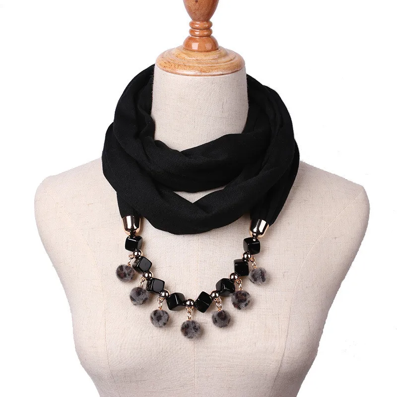 Женский шифоновый шарф ожерелье с бусинами в этническом стиле|necklace jewelry|designer