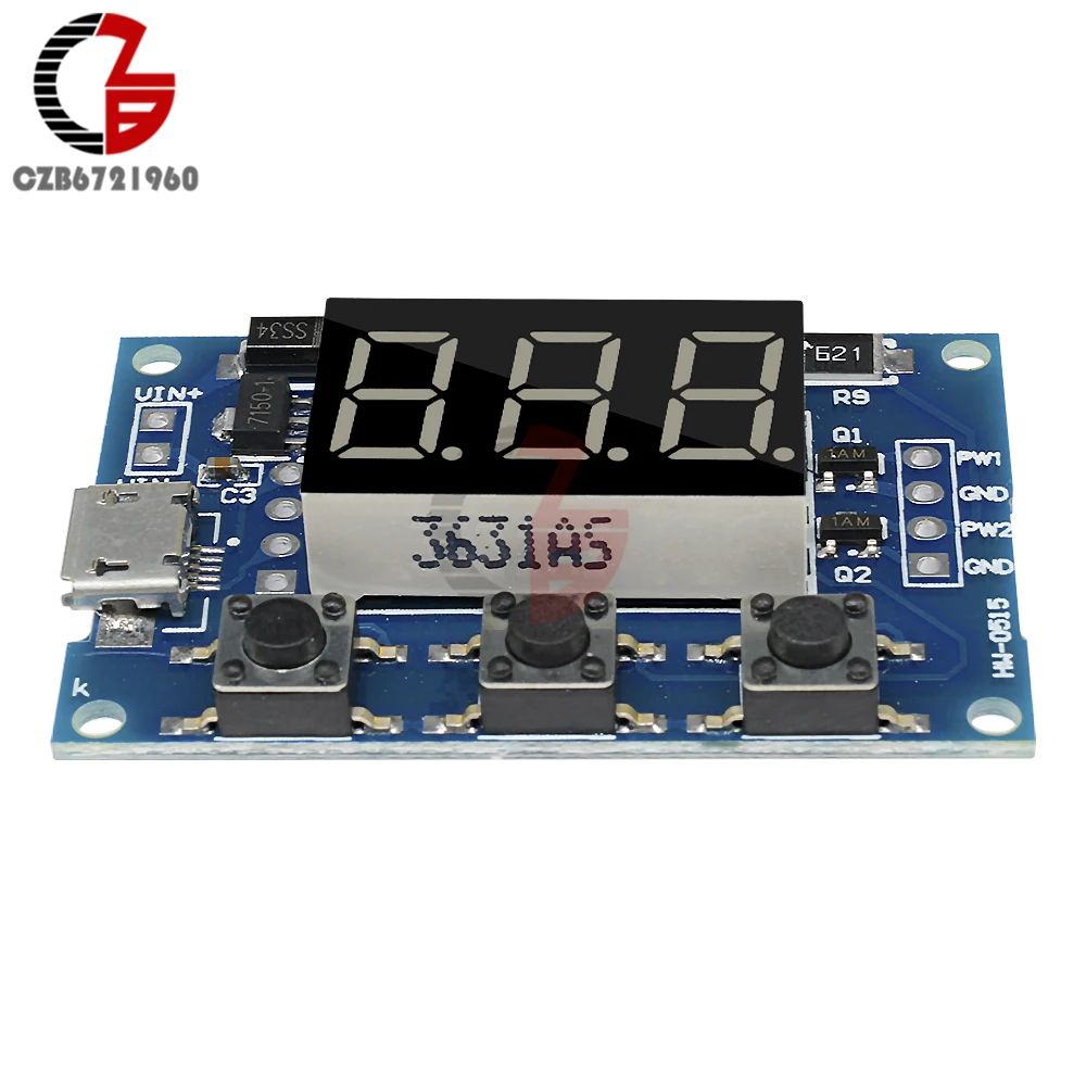 Micro USB DC 2CH Adjustable PWM Signal Generator Duty Cycle Pulse Frequency Module Digital LED Display Tube DC 5V 12V 24V DIY 5