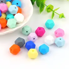 

TYRY.HU 10Pcs Silicone Beads Pentagonal Beads Teething Baby Teether DIY Necklace Pacifier Chain BPA Free Food Grade Silicone