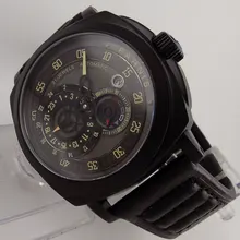 44mm Parnis Black Dial Sapphire Glass Luxury Brand Miyota Automatic Movement Men's Watch 44mm Parnis Black Dial Sapphire Glass Luxury Brand Miyota Automatic Movement Men's Watch