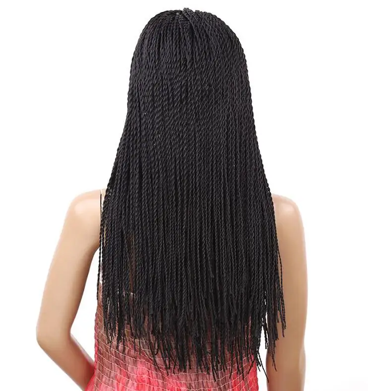 22 дюймов длинные 2X твист косы парик для черных женщин синтетические волосы афро прическа парики термостойкие волосы Экспо город - Цвет: # 1B