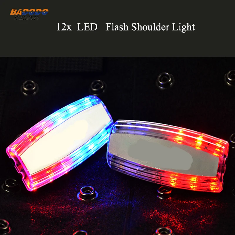 

LED Flashing Shoulder lamp light alarm chargeable battery patrol warning light SOS emergency light Shoulder clip flasher alarm
