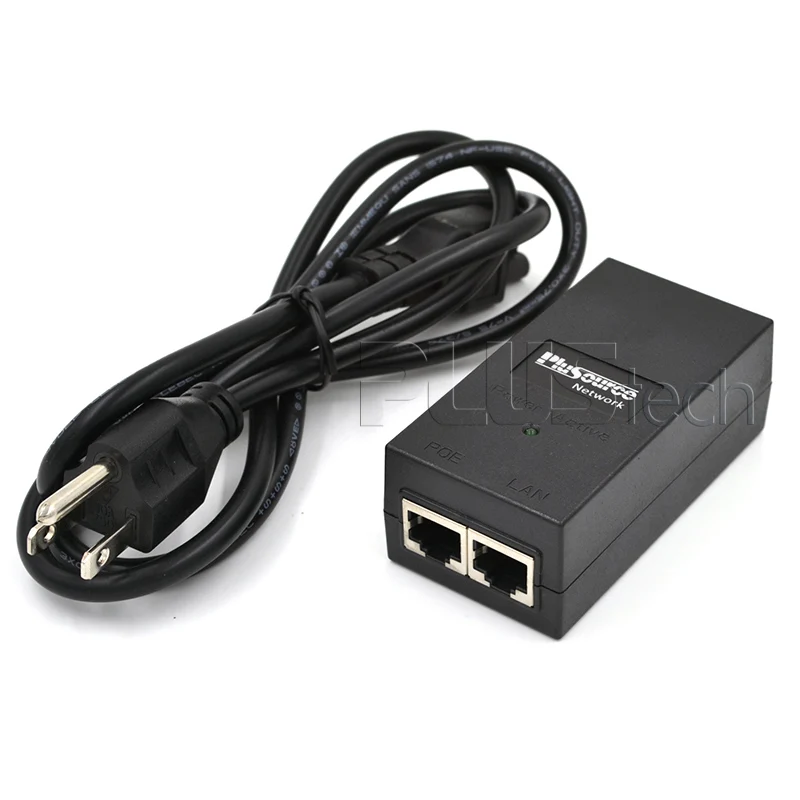 

48V0.4A Smart Gigabit Power over Ethernet Injector Passive PoE Adapter for 802.3af Devices, with AC power cord
