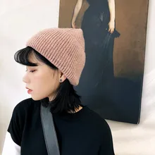 Новая брендовая шапка зимние шапки женские вязанные шапочки Женская шапка унисекс простая Женская черепица шерсть шляпа Gorros твердая