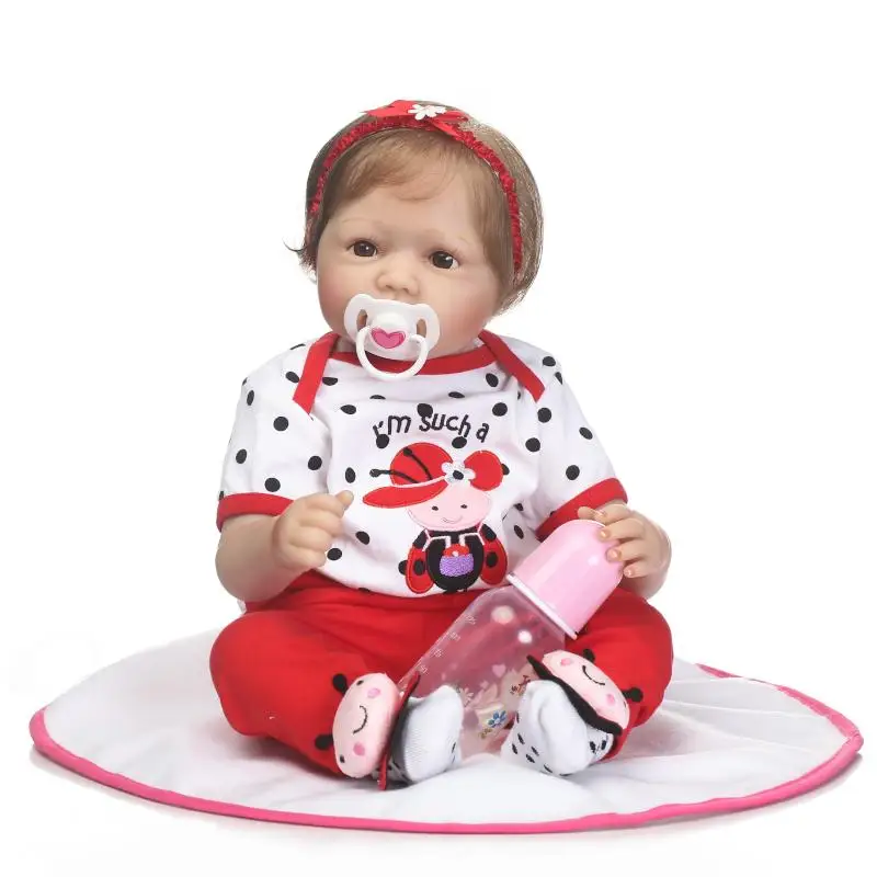55cm Silicone bebe reborn baby doll toys for girl lifelike reborn