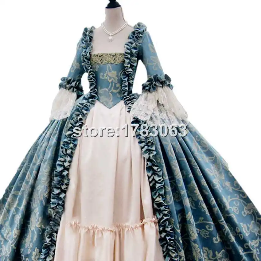Полностью корсетный рококо колоний грузинский 18thc Marie Antoinette день суд платье