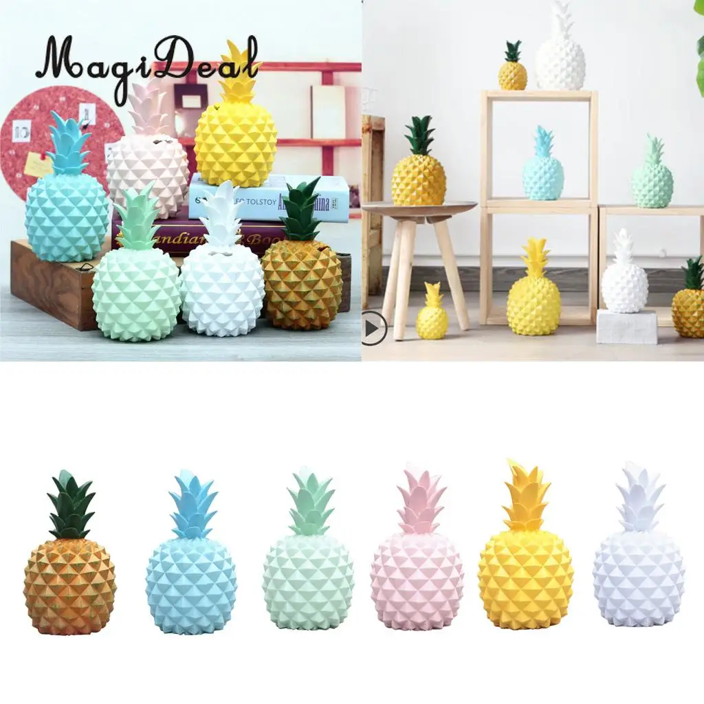 Resin Pineapple Money Boxes Piggy Box Cute Gift Home Decoration White S