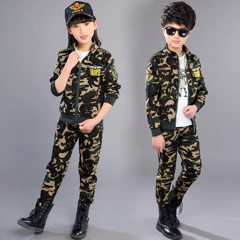 Children's Camouflage Set 2018 Spring Fall New Kids Army Uniforms