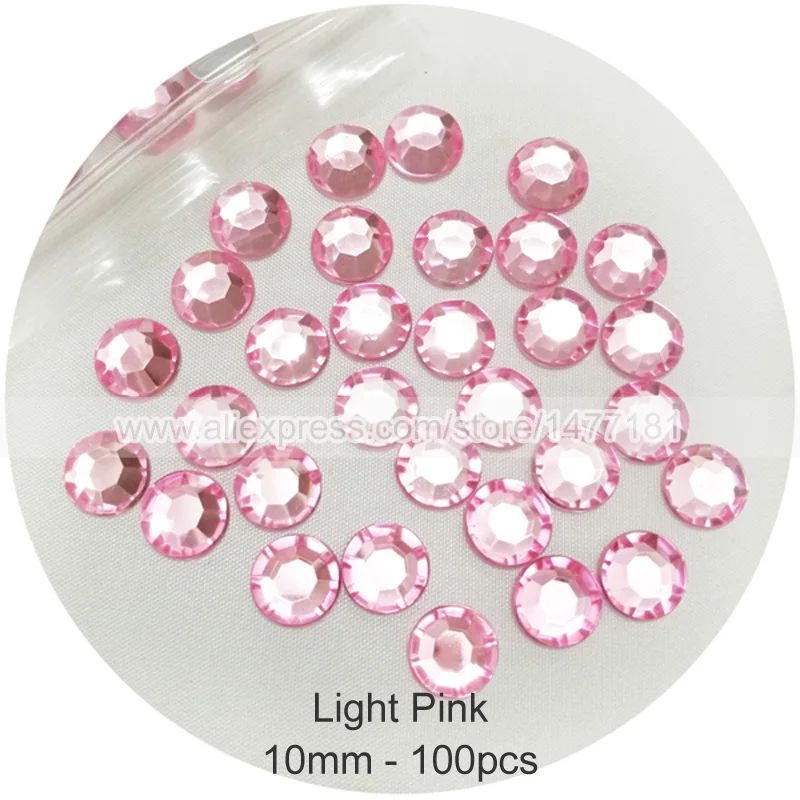 4, 5, 6, 7, 8, 10 мм, акриловые стразы светильник, розовый, с плоской задней частью, круглые стразы, драгоценные камни, BeadsTable, конфетти, сделай сам, украшения из бисера
