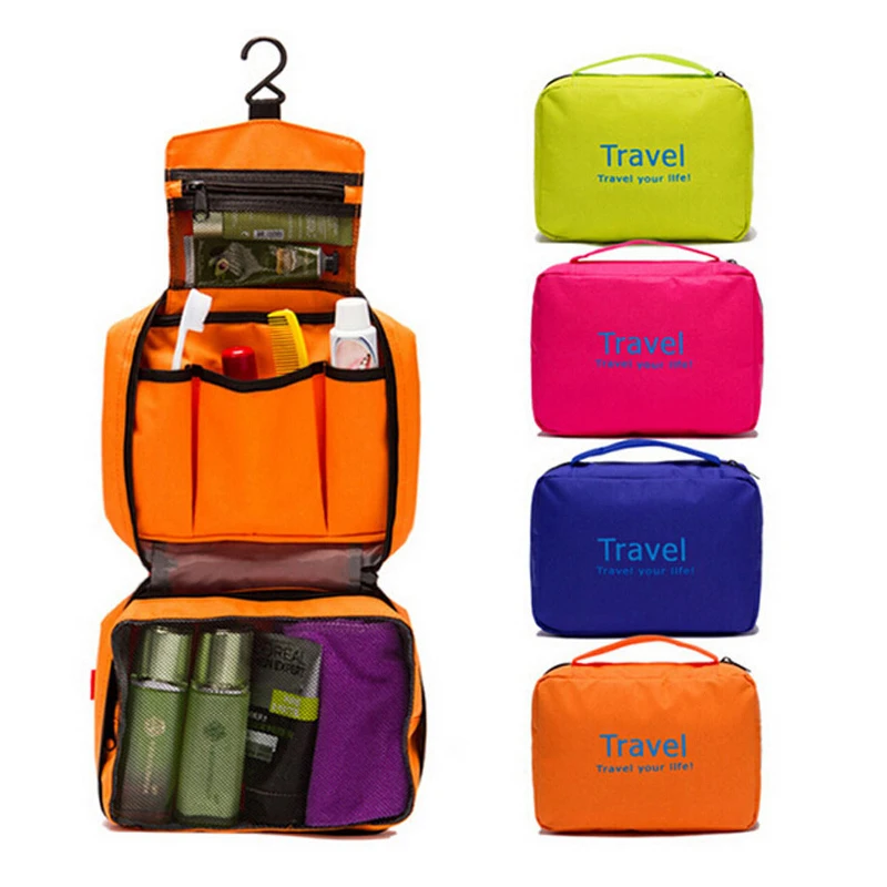 

Travel Pouch Waterproof Portable Toiletry Bag Women Cosmetic Organizer Pouch Hanging Wash Bags Makeup Storage Bag Professional