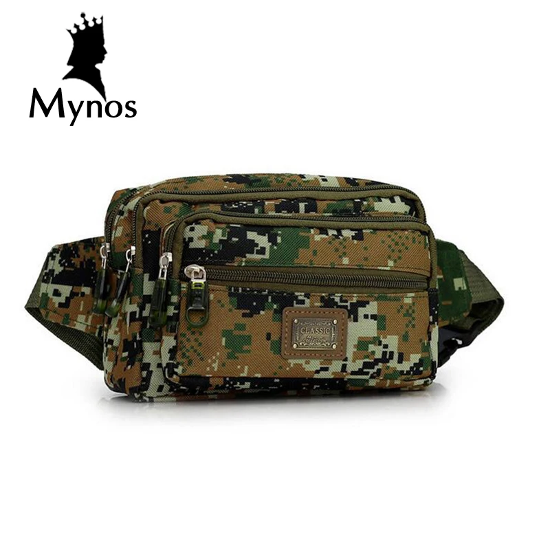 MYNOS Camouflage Large Capacity Four layers Waist Bags For Men Travel Fashion Canvas Chest Shoulder Bag Outdoor Male |