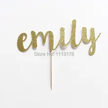 Пользовательское Имя Блеск торт Топпер для дня рождения, Юбилей и специальное мероприятие чашки торт Топпер S свадебные Обручение