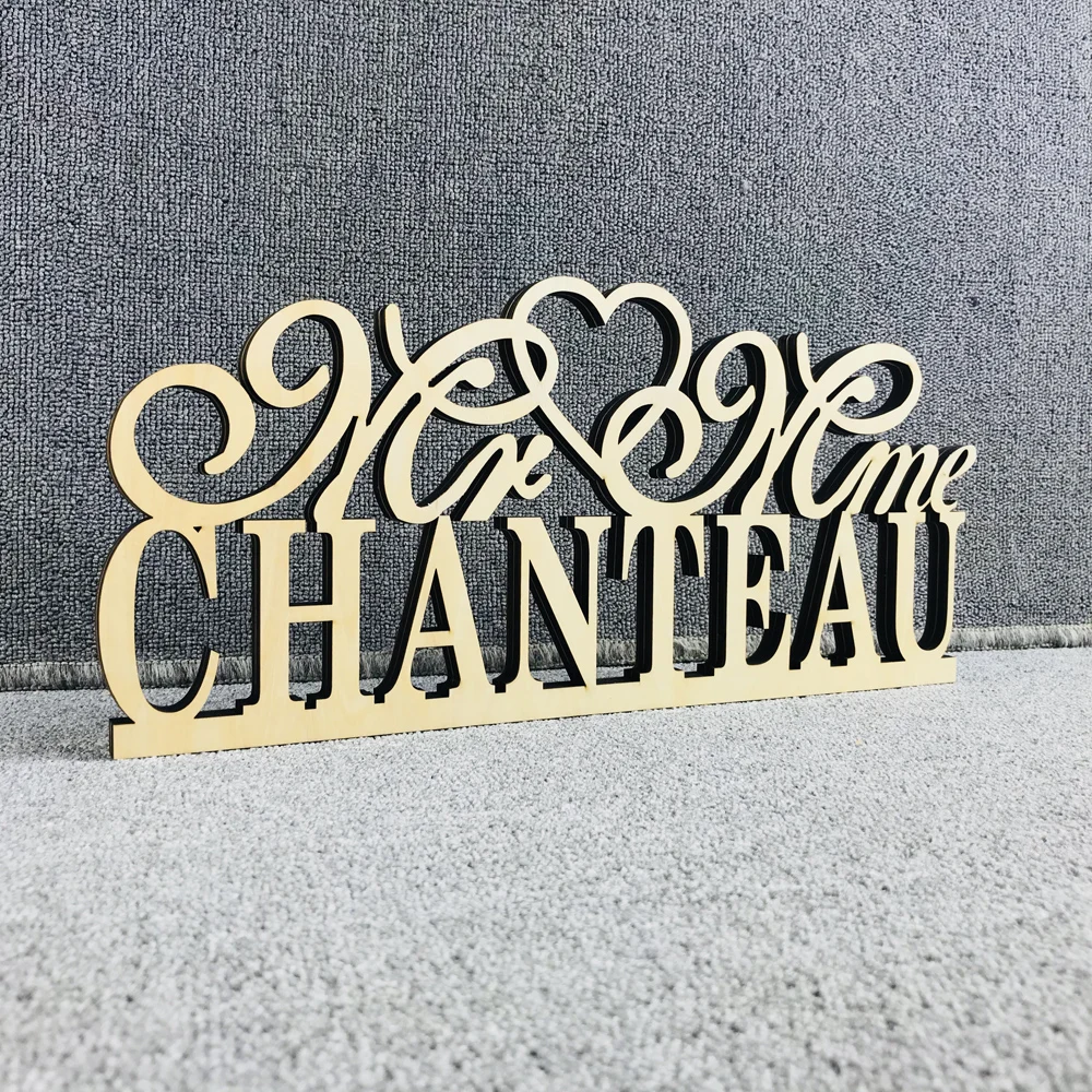 Custom Mr & Mrs Name Wedding Table Sign,Personalized color wood Table Sign Wedding with name,Bride & Groom Sign Decor Supplies