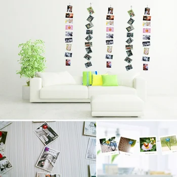 

1.5M Magnetic Cable Photo Frame Buckle Anniversary Decor Wall Art Hanging Banner Photo Rope Picture String Home Decorations