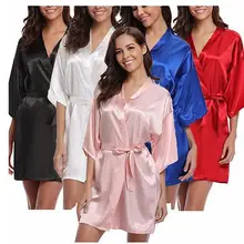 Bridesmaid Robes Nightgown Pajamas Wedding-Kimono Spa Satin 4xl.women's