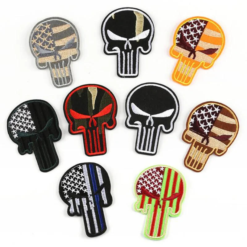 

New Embroidered Cloth Stickers Personalized Flower-Shaped Skull Clothes Patch Jacket Clothes Shoes And Hats Accessories Badge