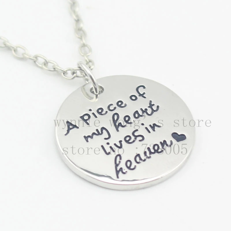 Sympathy Gift Remembrance Jewelry Infant Loss Gift,Hand Stamped Locket Half Of My Heart Lives In Heaven Memorial Locket Loss Of Husband