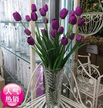 

offer flowers flower simulation 3 tulip flower decoration plastic silk flower floral bouquet living room decoration