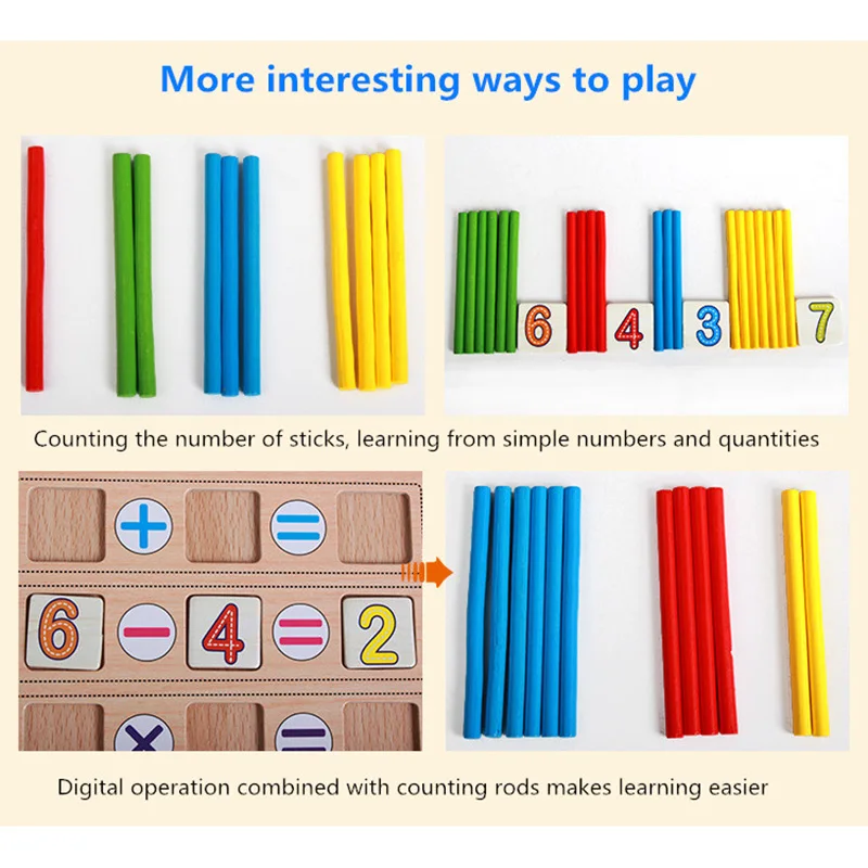 Montessori Toys Math Wooden Counting Stick Mathematics Puzzle Education Number Toys Calculate Game Learning Counting Kids Gifts Montessori Toys Math Wooden Counting Stick Mathematics Puzzle Education Number Toys Calculate Game Learning Counting Kids Gifts