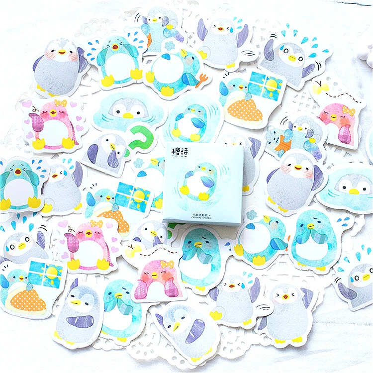 40 шт./компл. Kawaii Penguin дневник блокнот для заметок наклейки пакет выложенный