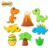 WOWCC 8 шт./компл. 3D динозавр формочки для печенья, Пластик печенья украшения формы животных Форма Формочки DIY пресс-формы для выпечки