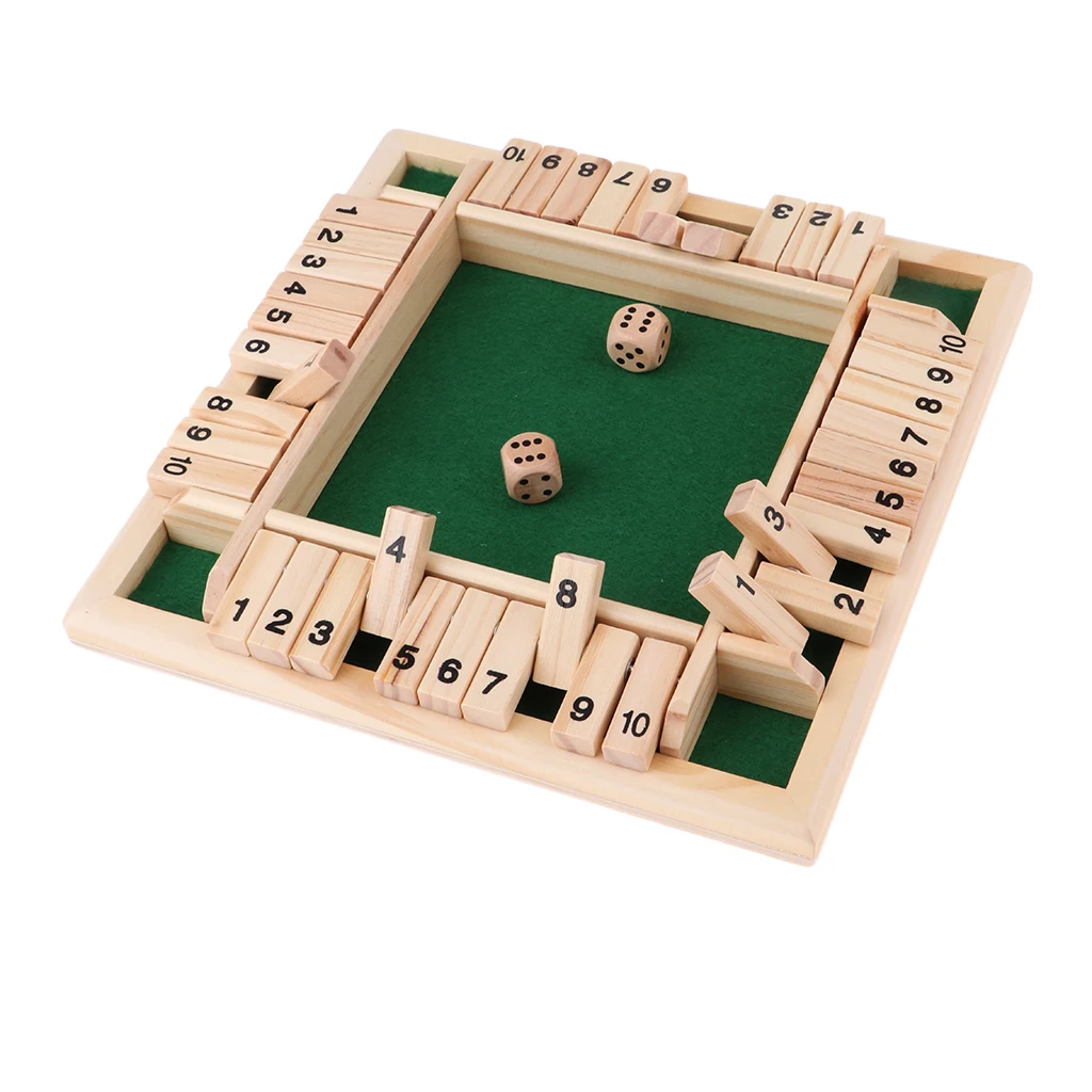 MagiDeal Wood Deluxe 4 сторонних 10 цифр закрытые коробки игральные кости настольные игры