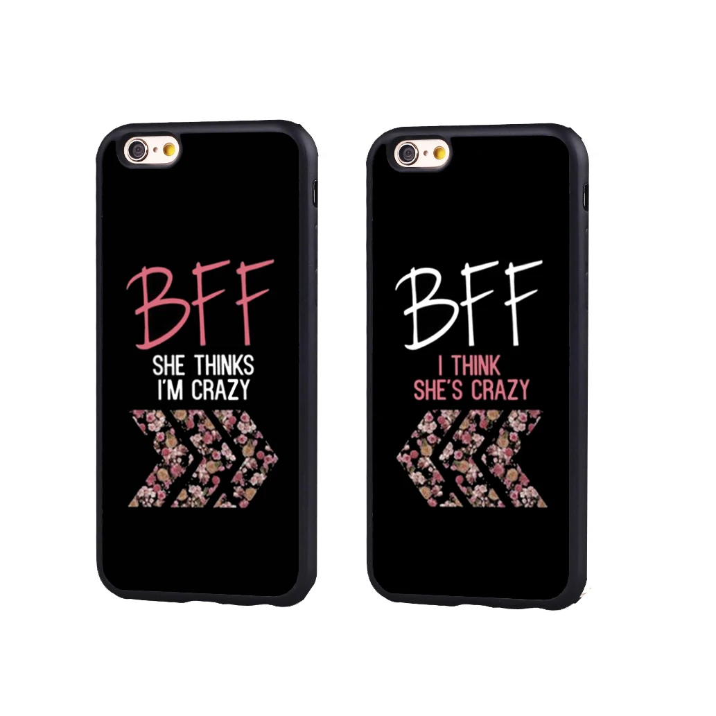 httpsitemCoque Crazy Quotes Best Friend BFF girly Black Full Protective case Cover For iPhone X 8