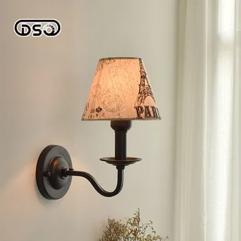 

DSQ American Simple Wall Lamp Nordic European Pastoral Country Bedside Bedroom Background Wall Lamp