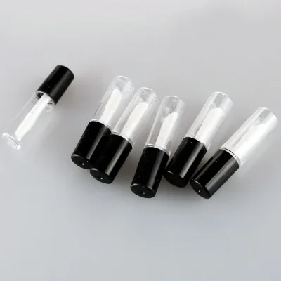 

32pcs/lot 1.2ml Transparent Lip Gloss Tube Cosmetic Mini Empty Refillable Lipstick Lip Balm Container Bottle Tube+black Caps