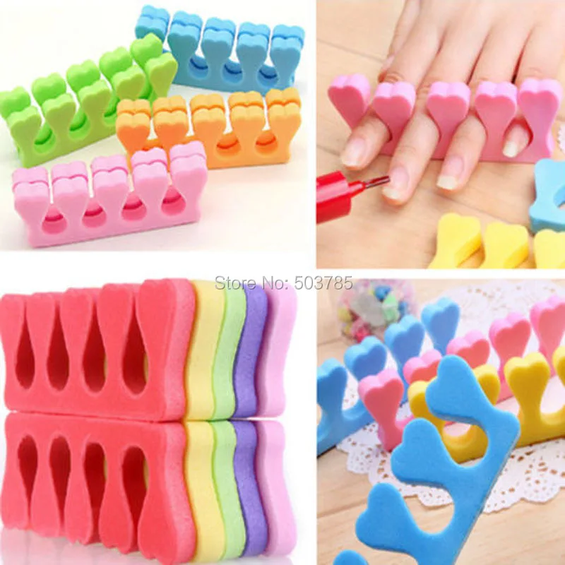 

50cs/lot Nail Art Salon Manicure Pedicure Finger Soft Heart Finger bunion Toe Separator Bone Overlapping sub toe pad