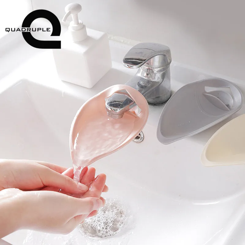 

Quadruple Silicone Faucet Extender Kids Water Reach Faucet Rubber Hand Washing Auxiliary Tools Bathroom Kitchen Accessorie