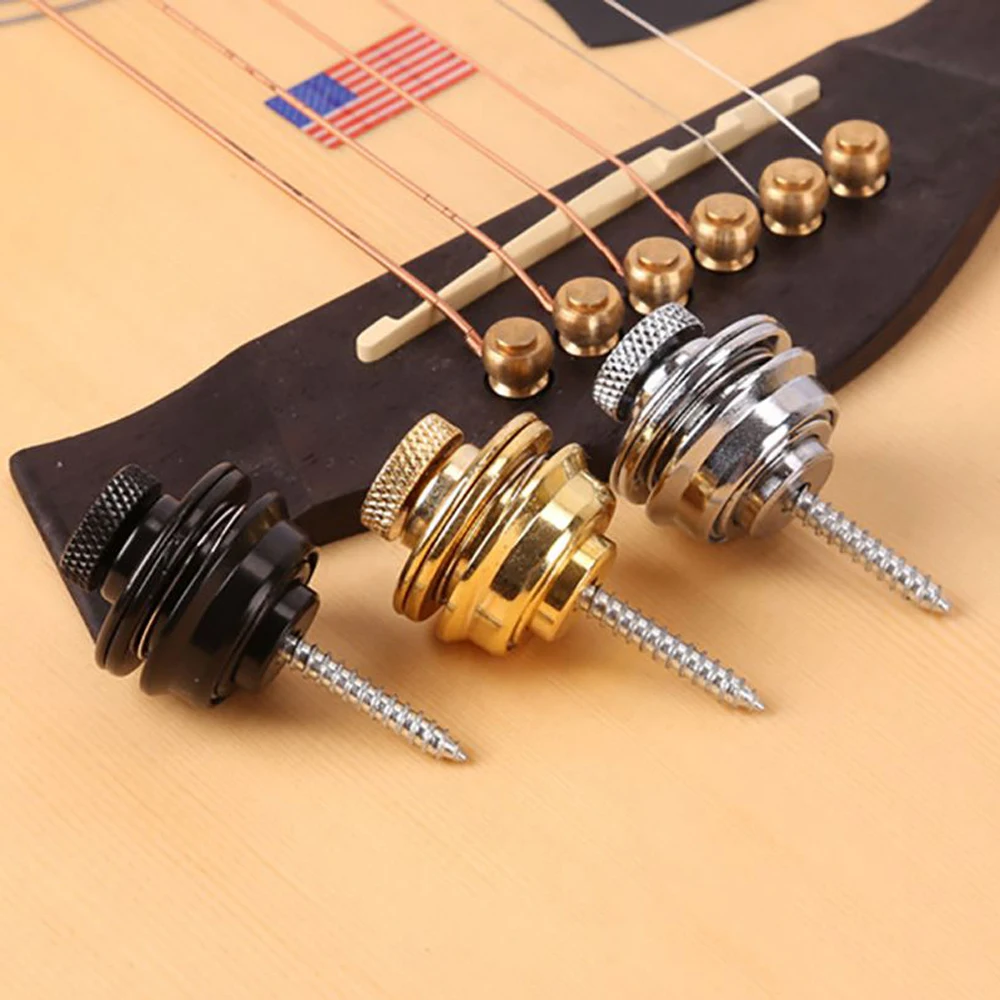 

Guitar Strap Lock Chrome Plated Straplock Button for All Acoustic Electric Bass Easy Fix & Remove Screw drop ship