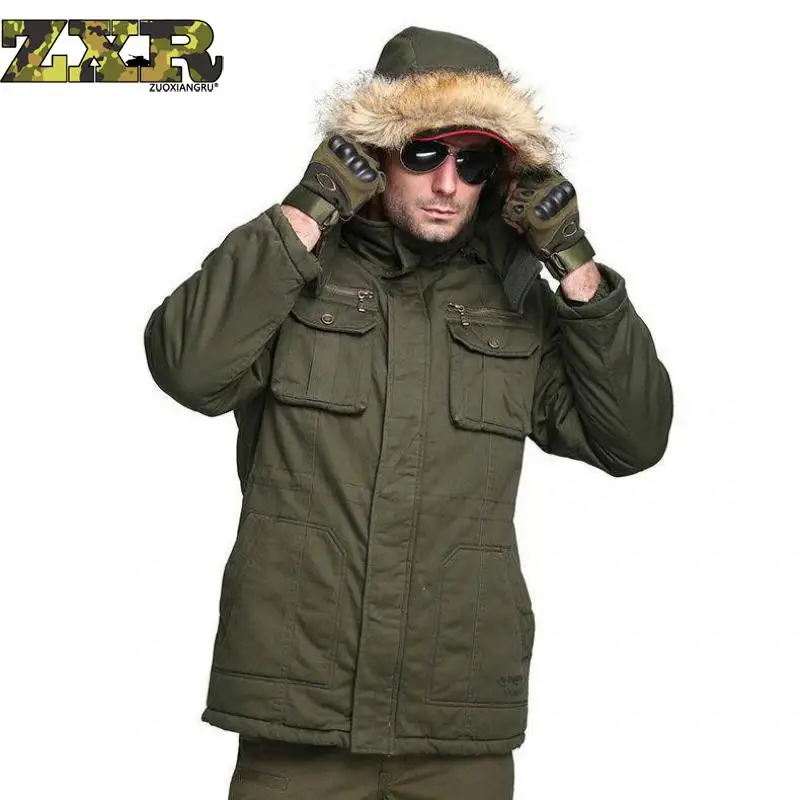 

Men Winter Camouflage Thermal Parka Military Tactical Warm Down Cotton Padded Hooded Jacket Waterproof Hunting Hiking Outwear