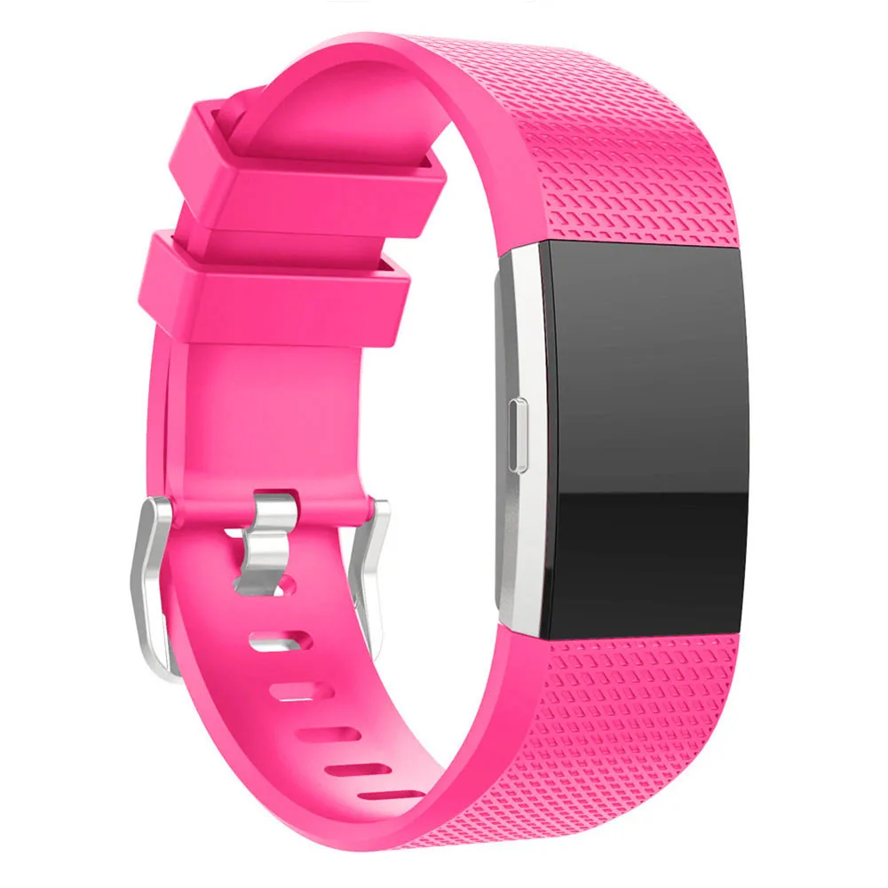 Горячая силиконовые сменные часы ремешок для наручных часов банда ремешок для Fitbit Charge 2 Charge2 Браслет аксессуар Браслет для наручных часов - Цвет: Розовый
