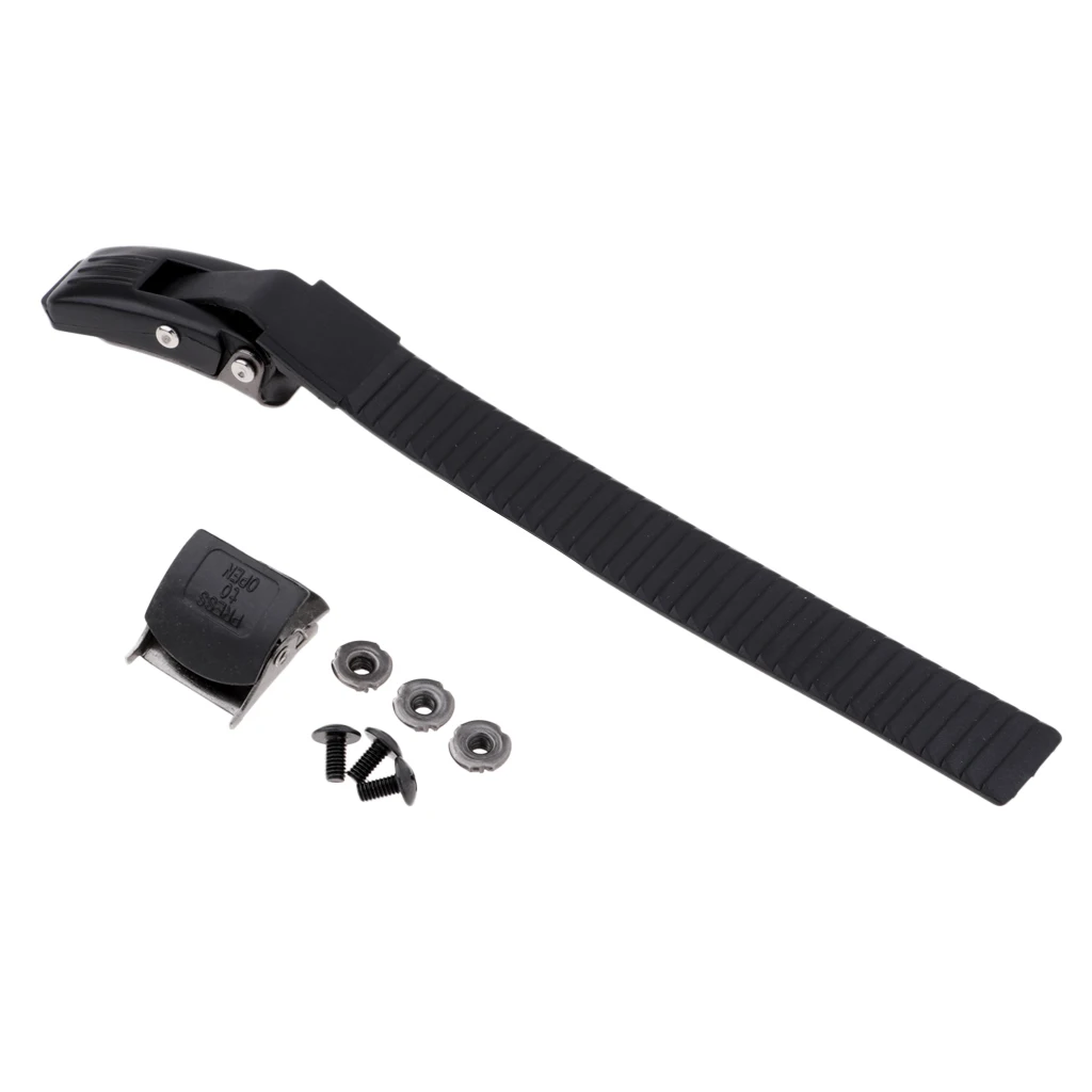 Durable Replacement PP Inline Skate Shoes Energy Strap Buckle + Clamp + Screws +Nuts Scooter Parts  -Black