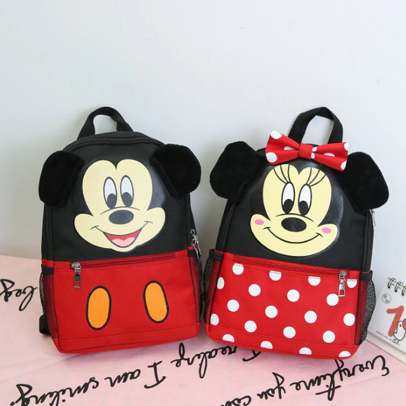 Disney 2018 Детский плюшевый рюкзак с Микки Маусом школьные сумки для девочек рюкзаки