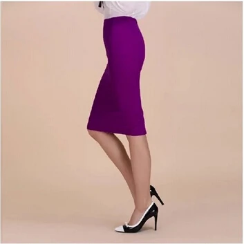 Новое поступление весна лето женская юбка карандаш размера плюс длинная юбка миди черный фиолетовый модные юбки для женщин S, M, L, XL, XXL