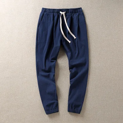 18 Blue Мужские брюки размера плюс 8XL, одноцветные Мешковатые Свободные эластичные штаны, хлопковые спортивные штаны, повседневные штаны, брюки большого размера плюс 5XL 6XL 7XL - Цвет: 18 Blue