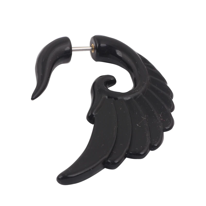 2017 New Free Shipping Black Spiral Fake Ear Plug Flesh Plugs cheater Tapers UV Acrylic Fashion Ear Piercing Body Jewelry